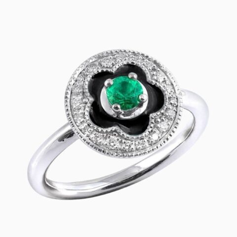 Natural Emerald round ring