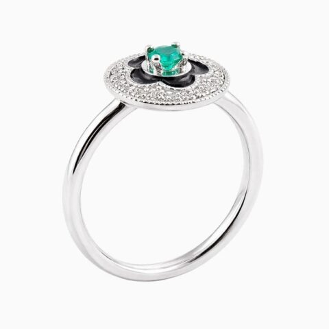 Natural Emerald round ring