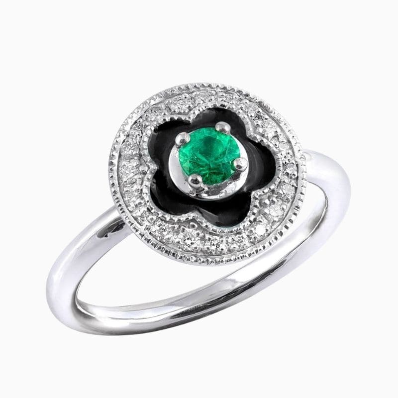Natural Emerald round ring