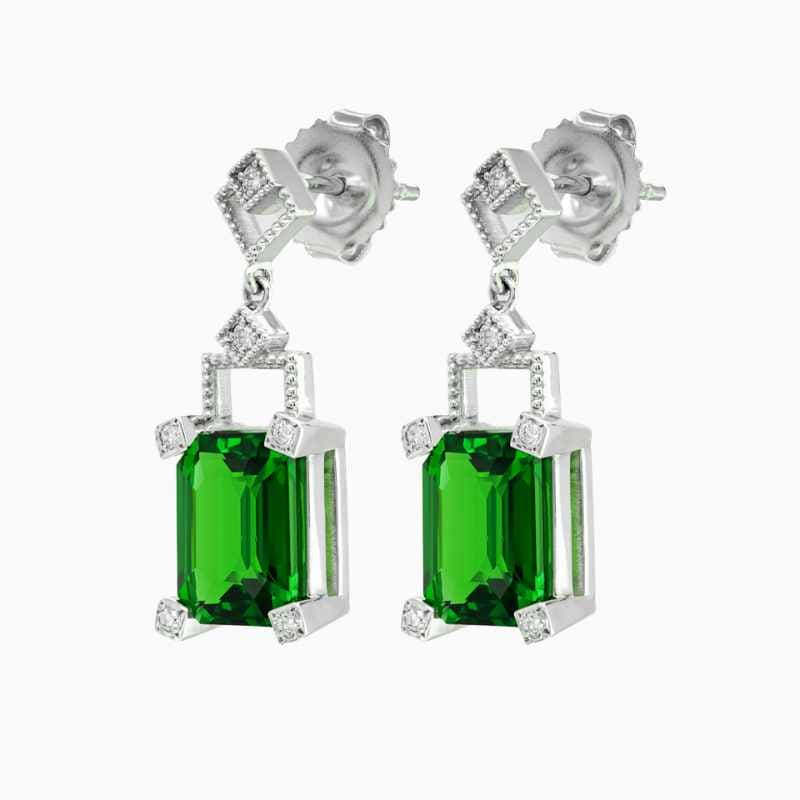 Tsavorite diamond earrings