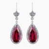 Rubellite diamond earrings in 18K White Gold