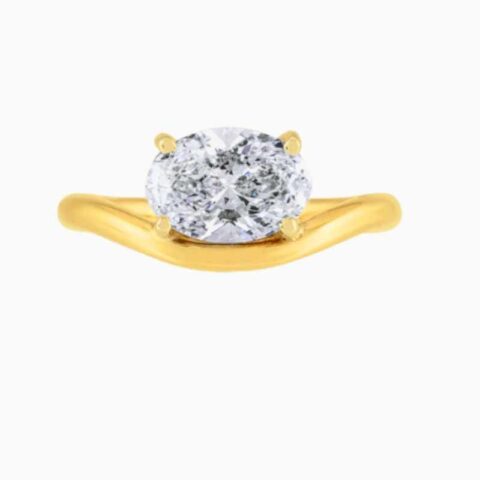 Floating East West Lab Grown Diamond Oval Ring