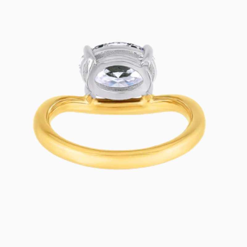lab grown diamond oval ring golden
