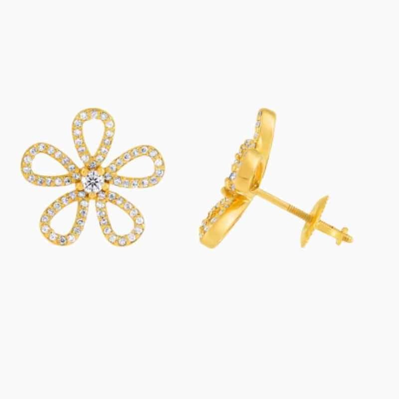 floralace lab grown diamond earrings golden