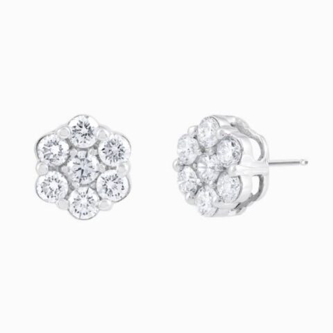 Shop flower cluster natural diamond earrings