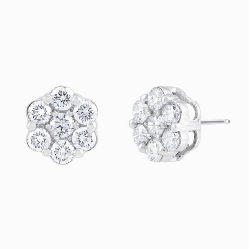 Shop flower cluster natural diamond earrings