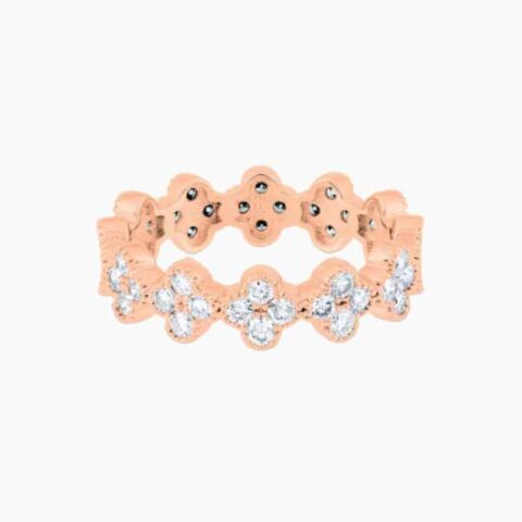 flower cluster natural diamond eternity ring rose gold
