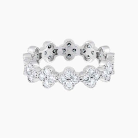 Flower Cluster Natural Diamond Eternity Ring | Stud Gems