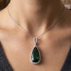 Forest Green Tourmaline Diamond Pendant