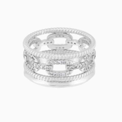 Four Row Stacked Lab Grown Diamond Ring