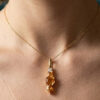 Golden Citrine Diamond Gold Pendant
