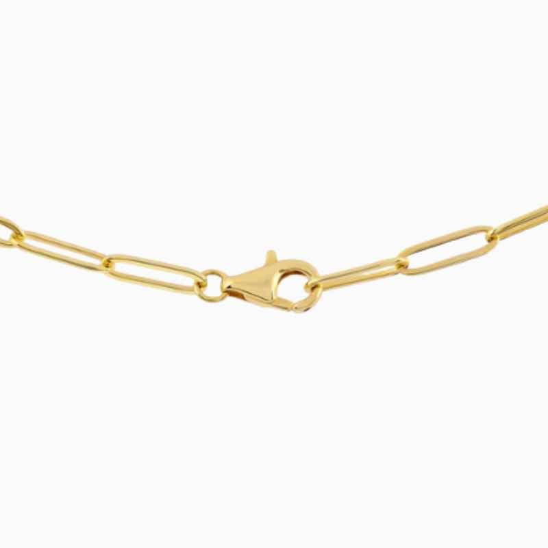 Shop half paperclip and natural diamond tennis necklace