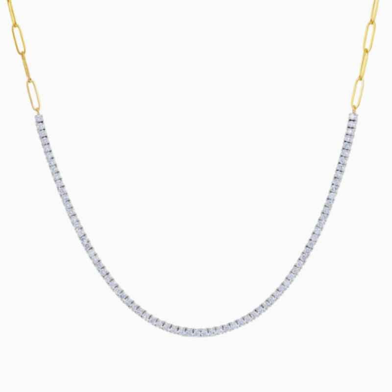Shop half paperclip and natural diamond tennis