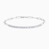 Half Paperclip And Lab Grown Diamond Tennis Bracelet with lab grown diamonds in 14k solid gold