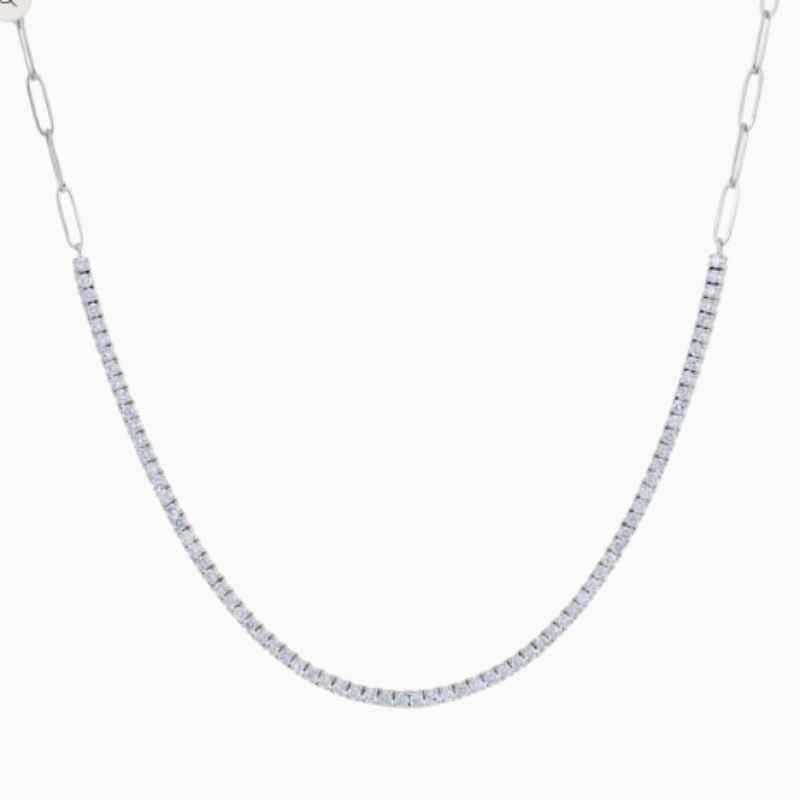 Half Paperclip And Natural Diamond Tennis