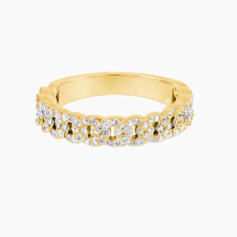 halfway cuban natural diamond ring