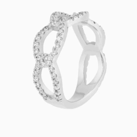 curb link lab grown diamond ring silver side