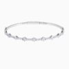 Halfway Flower Lab Grown Diamond Flexible Bangle with lab grown diamonds in 14k solid gold