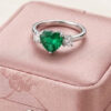 Heart Emerald Engagement Ring