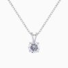 IGI certified 4 prong solitaire lab grown diamond necklace 14K gold