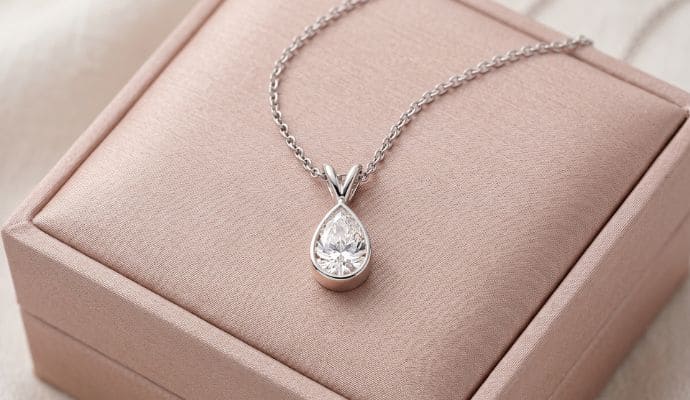 IGI Bezel Set Pear Lab Diamond Pendant