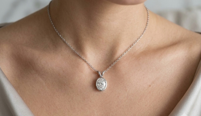 IGI Certified Round Cut Lab Grown Diamond Necklace