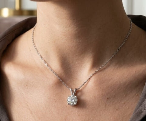 Lab Grown Diamond April Birthstone Charm Pendant
