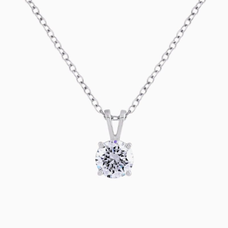 Lab grown diamond April birthstone charm pendant necklace 14K gold