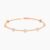 Two Row Beaded Flexible Bangle with Lab Grown Diamond Petite Flower Clusters