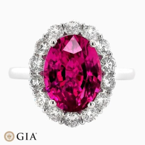 Natural Madagascar Pink Sapphire oval ring
