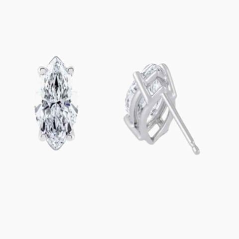IGI Certified Marquise Cut Lab Grown Diamond Stud Earring