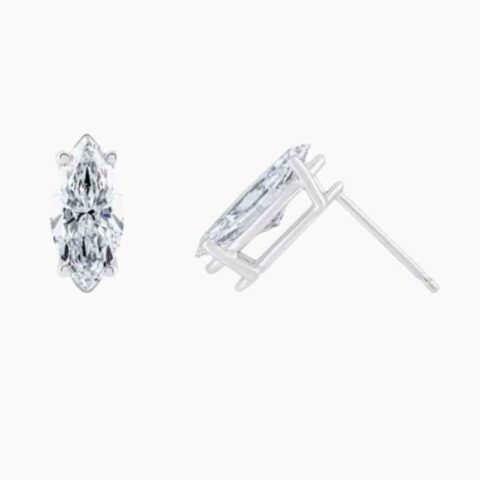 marquise cut lab grown diamond stud earring