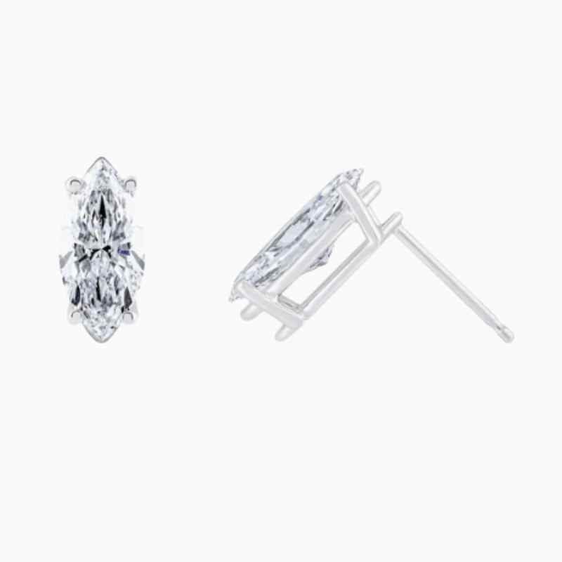 marquise cut lab grown diamond stud earring