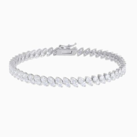 Marquise Shaped Illusion Lab Grown Diamond Tennis Bracelet with lab grown diamonds in 14k solid gold