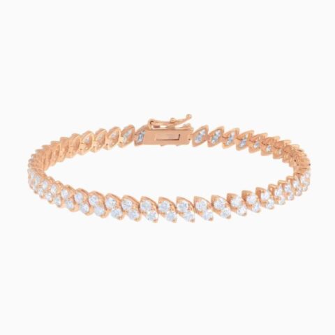 marquise shaped illusion natural diamond tennis bracelet rose gold