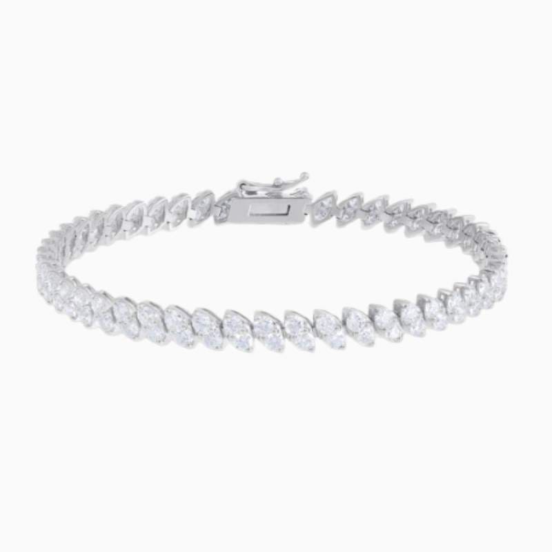 Marquise Shaped Illusion Lab Grown Diamond Tennis Bracelet with lab grown diamonds in 14k solid gold