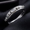 Minimal Diamond Platinum Band Stack Ring
