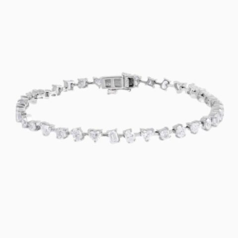 Multi Shape Lab Grown Diamond Tennis Bracelet with lab grown diamonds in 14k solid gold