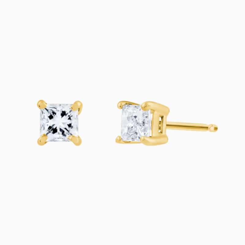 Gold Princess Cut Natural Diamond