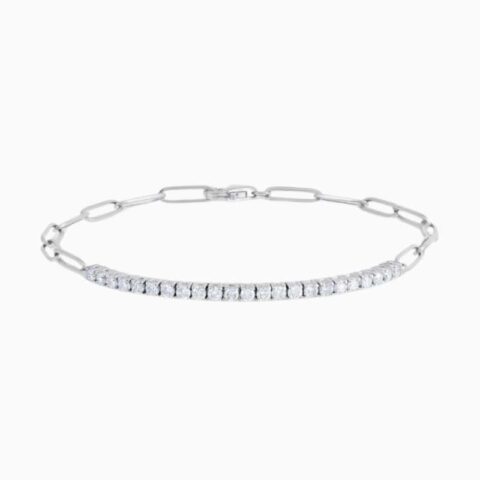 Half Paperclip And Natural Diamond Tennis Bracelet natural diamond jewelry