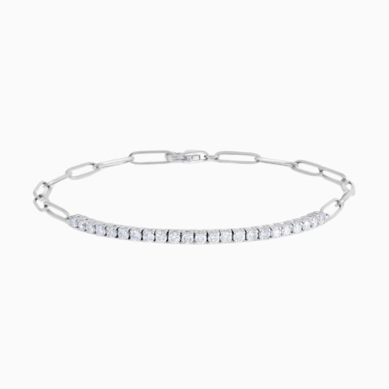Half Paperclip And Natural Diamond Tennis Bracelet natural diamond jewelry