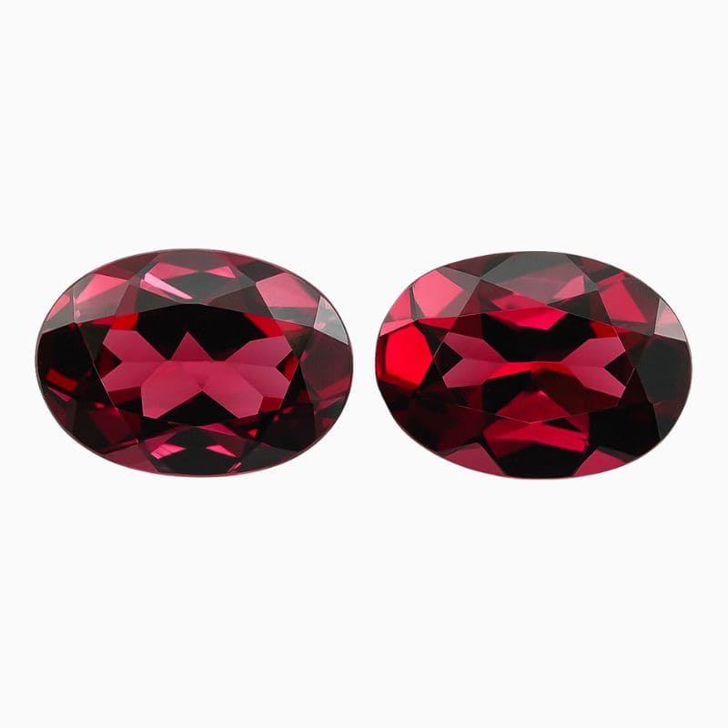 natural rhodolite garnet pair gemstones 15 23 carats
