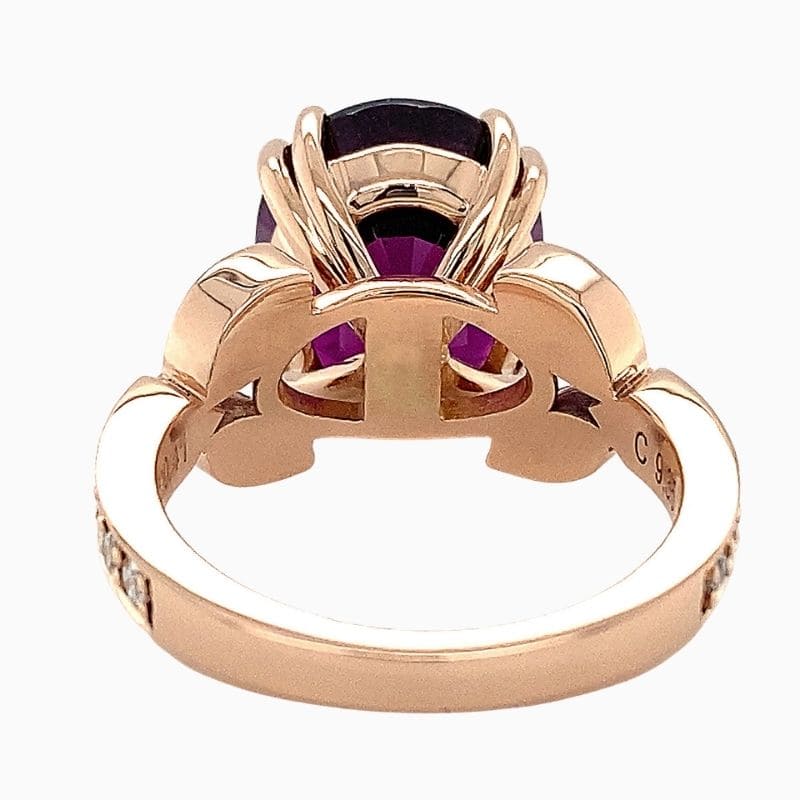 Natural Neon Purple Garnet oval ring