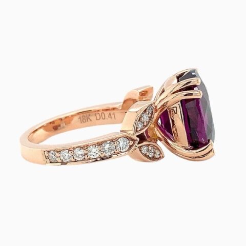 Natural Neon Purple Garnet oval ring