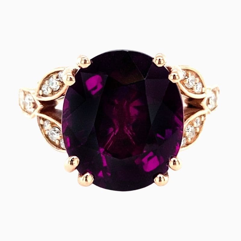 Natural Neon Purple Garnet oval ring