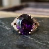 Neon Purple Garnet Rose Gold Ring