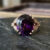 Neon Purple Garnet Rose Gold Ring