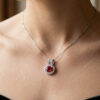 Noir Bloom Spinel Diamond Gold Pendant