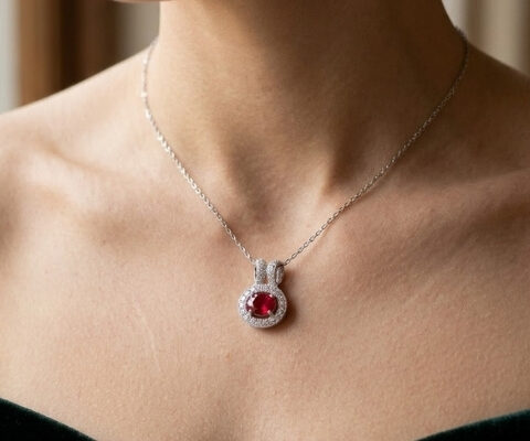 Noir Bloom Spinel Diamond Gold Pendant