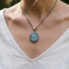 Ocean Glow Paraiba Agate Silver Pendant